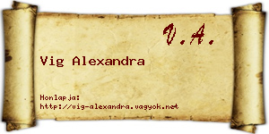 Vig Alexandra névjegykártya